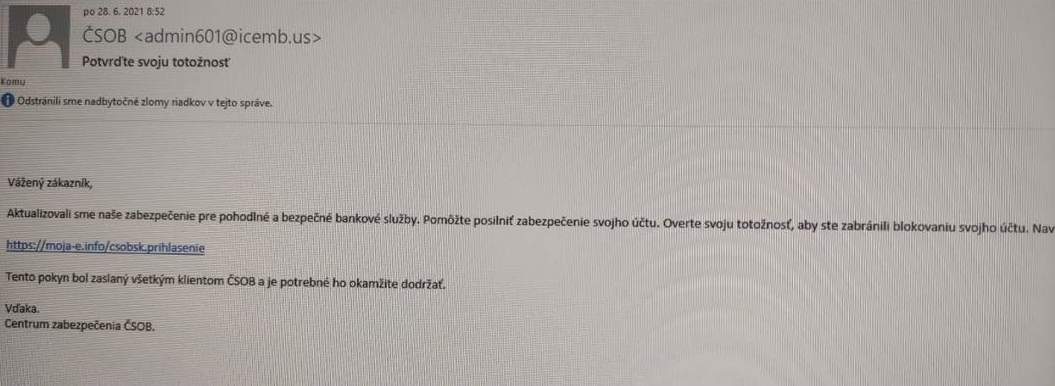 Phishingový e-mail