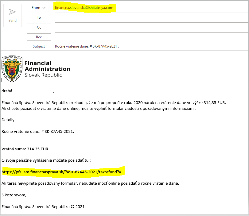 Phishingový e-mail